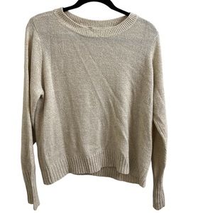 H&M Divided Tan Cream Long Sleeve Crew Sweater